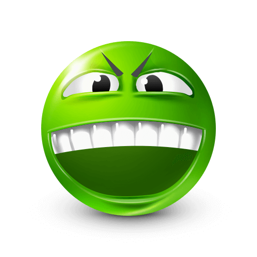 gritted green emoji