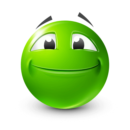 green smiling face