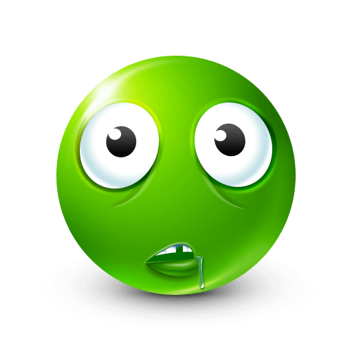 green drooling face
