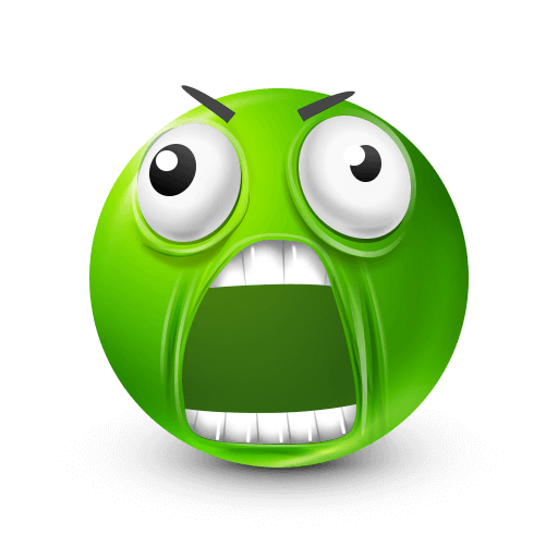   green shocked face emoji










