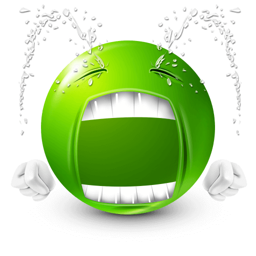 green crying face