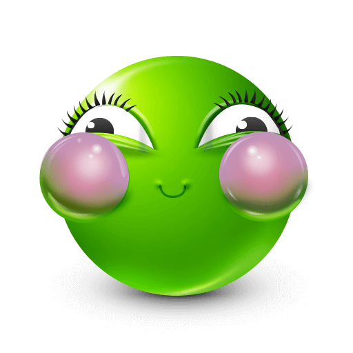 green innocent expression









