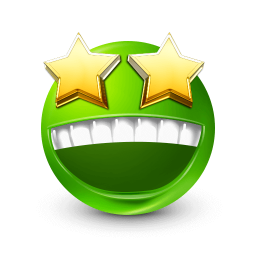 starry-eyed green emoji