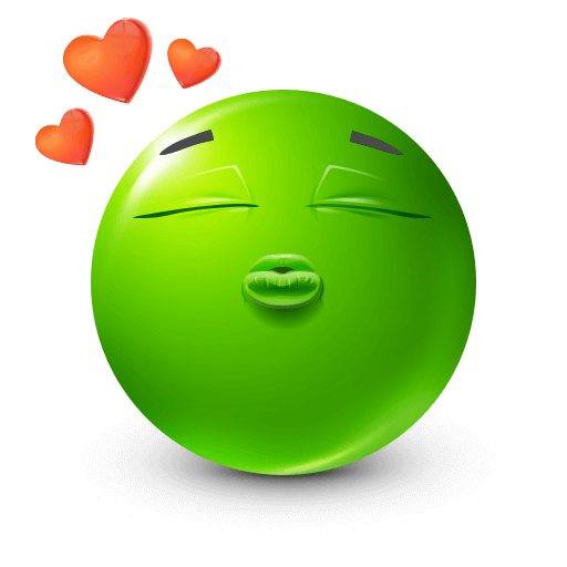 Kissing Green Emoji