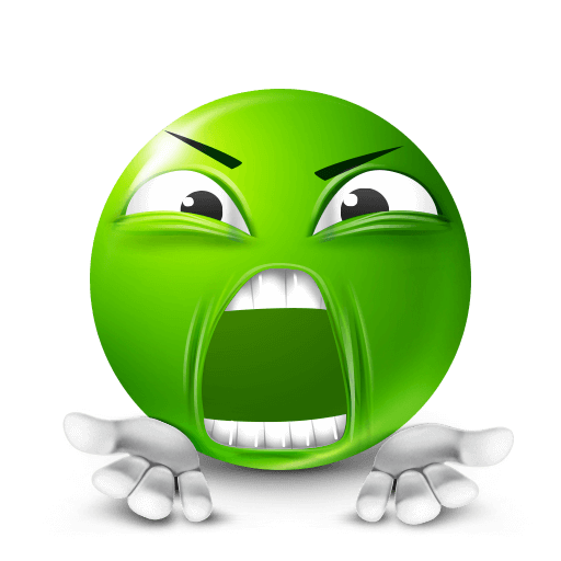 green arguing face