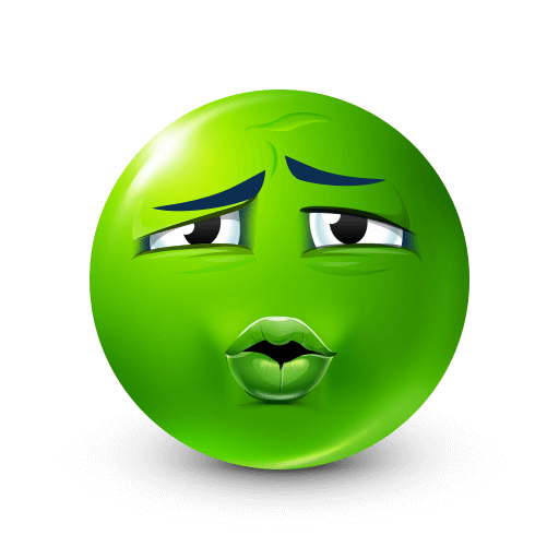 green surprised face