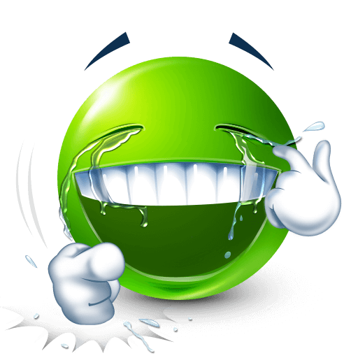 laughing green face