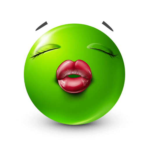 green kiss emoji
