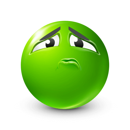 Unhappy Green Emoji