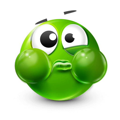 green sick smiley emoji