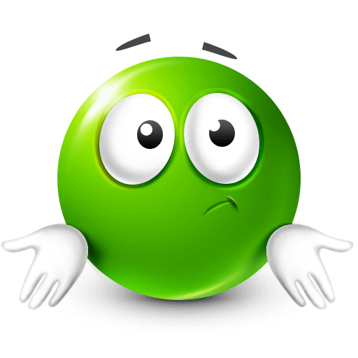 shrugging green emoji