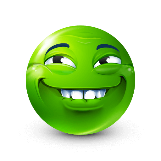 funny green face









