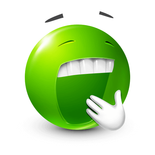 green yawning face









