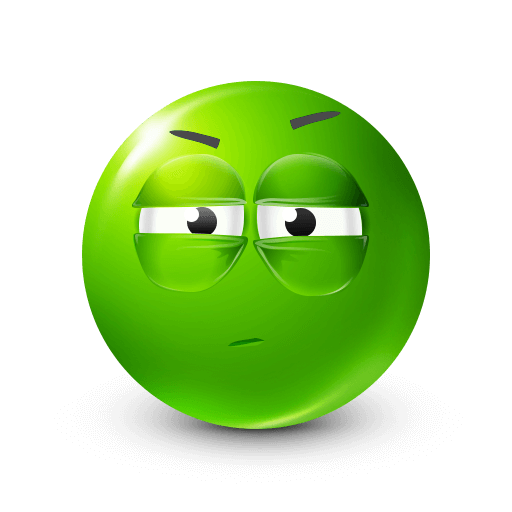 green suspicious face









