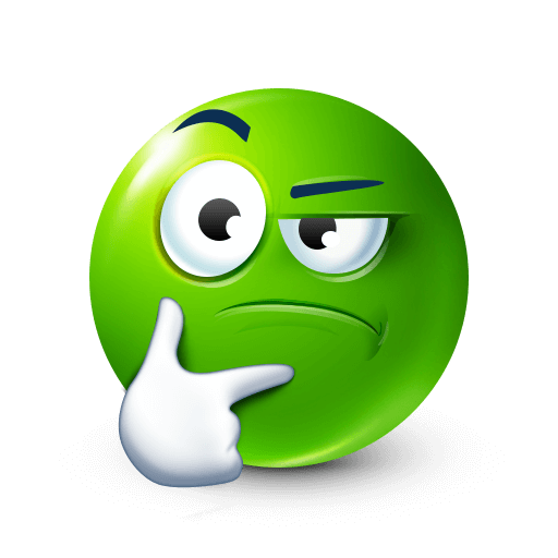 green thoughtful face










