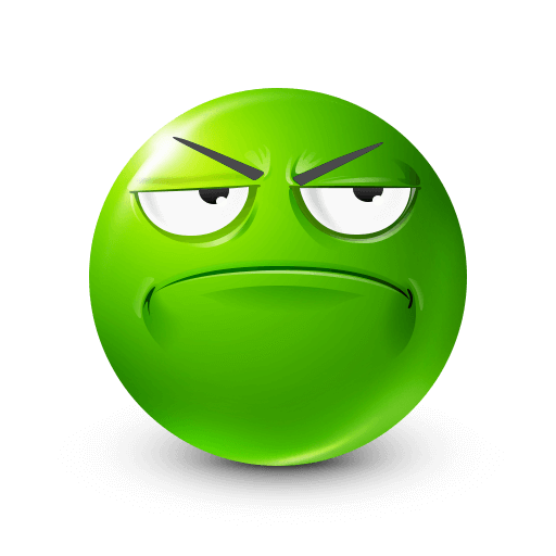 green unimpressed face








