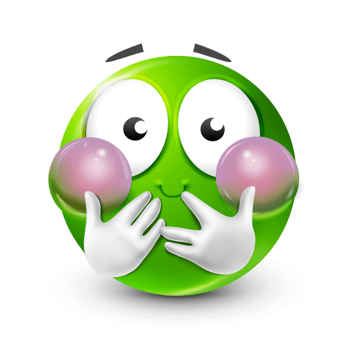 green emotional face