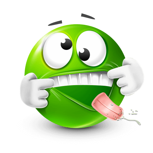 silly green face emoji








