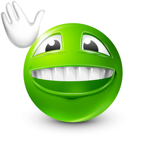 green waving hand emoji