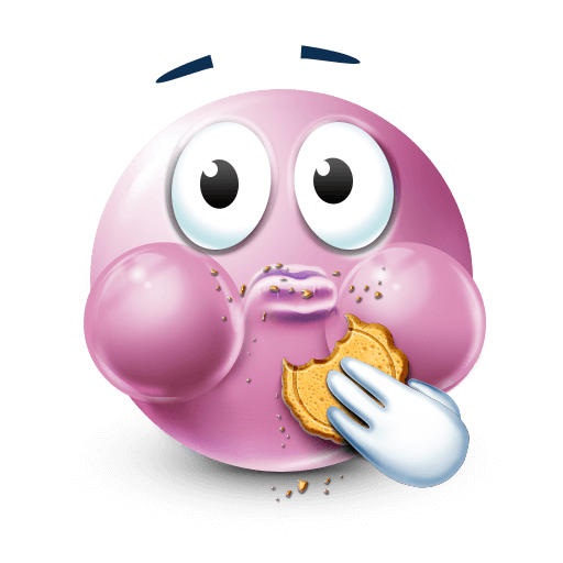 cookie-loving pink face