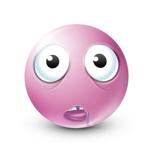 pink drooling face









