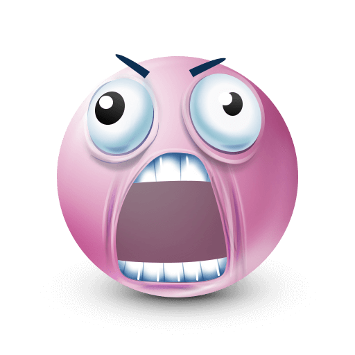 open mouth pink face