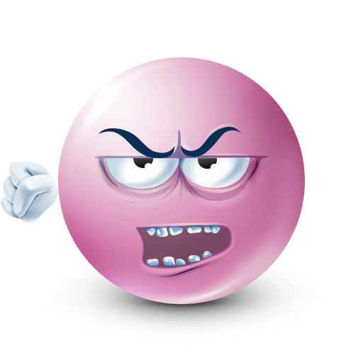 grumpy pink emoji