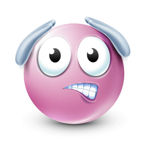 regretful pink emoji