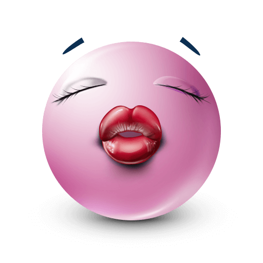 kissy pink emoji









