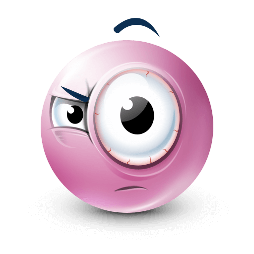 pink suspicious look









