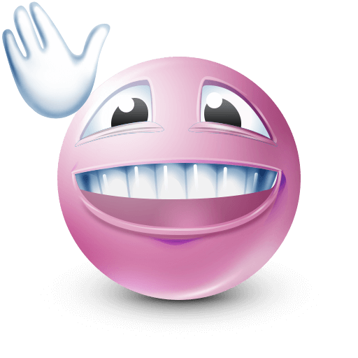 pink waving emoji