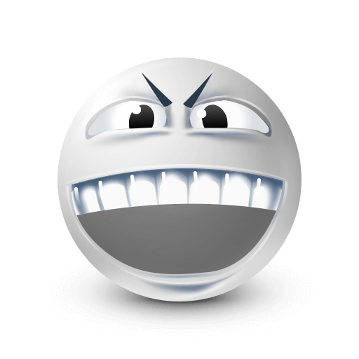 blue angry teeth emoji