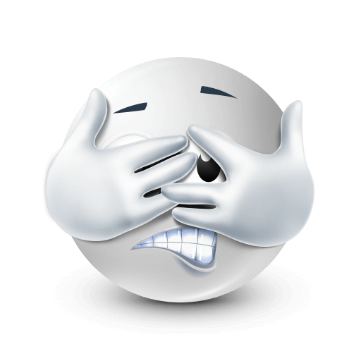 scared white emoji