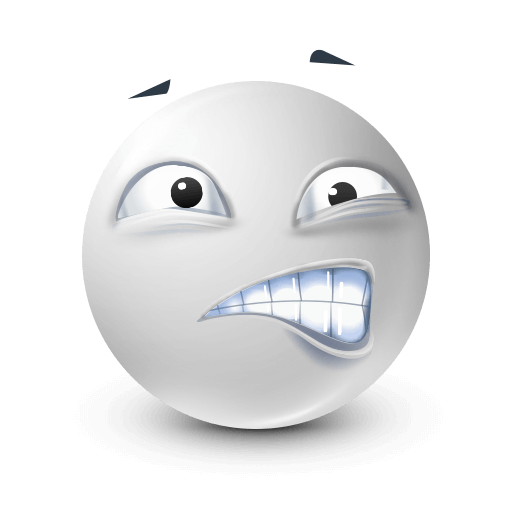 awkward white face emoji