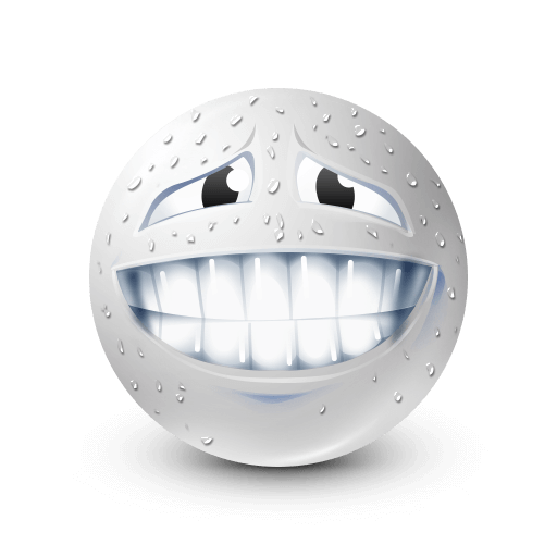 nervous white smile emoji