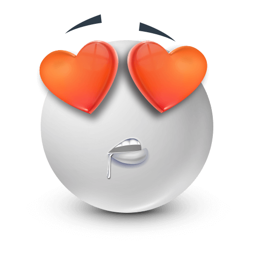 white heart eyes emoji