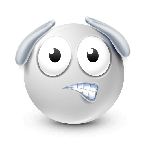 white emoji of sudden regret