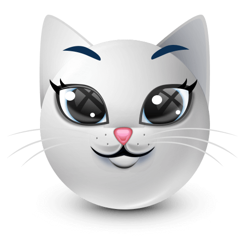 cute white cat with a sweet and playful look