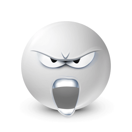 angry white face
