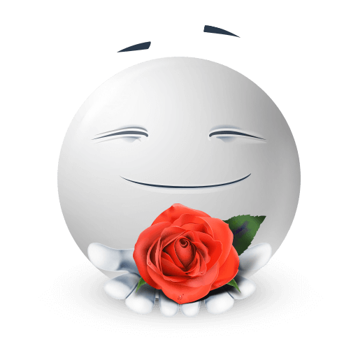 white face holding a rose