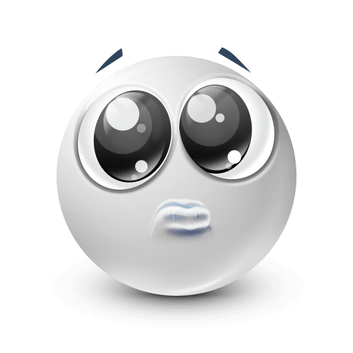 white face with begging eyes