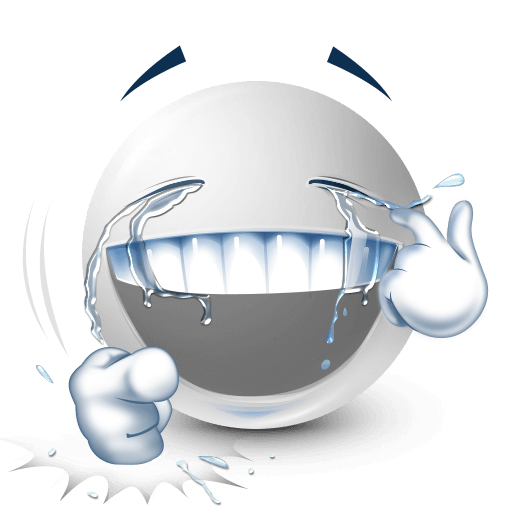 white face laughing with tears and pointing