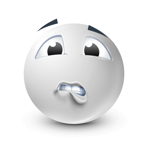 quivering white lip emoji