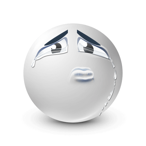 quiet white crying emoji
