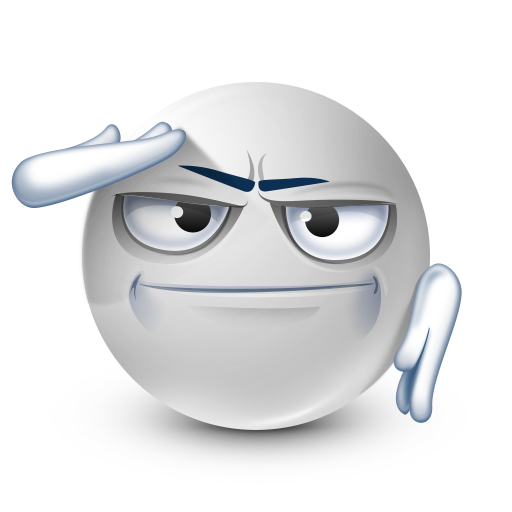 white face giving a salute
