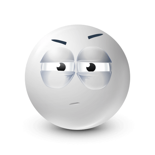 white emoji with suspicious look









