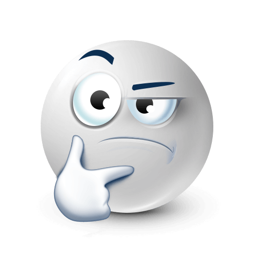 white face with thinking expression