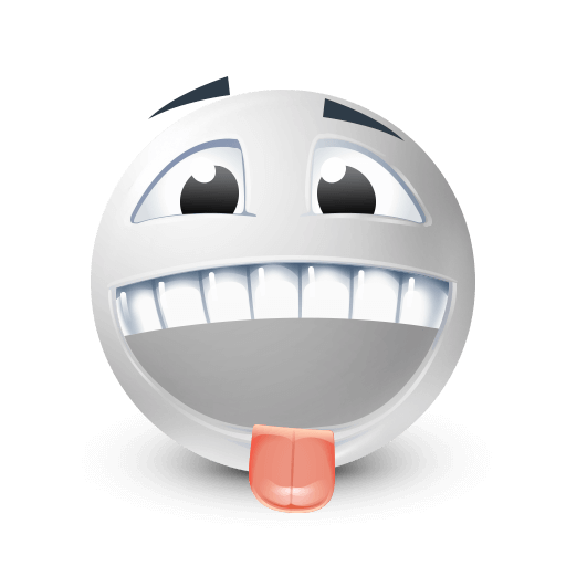 playful white face emoji