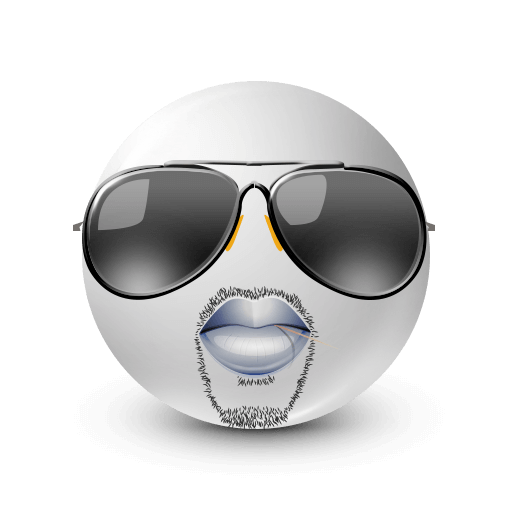 white face with cool sunglasses